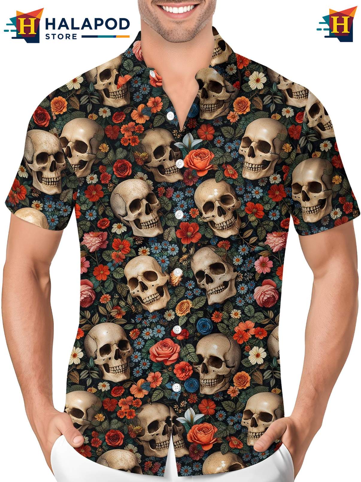 Mens Hawaiian Crazy Graphic Shirt Funny Novelty Button Down Summer Beach Wear