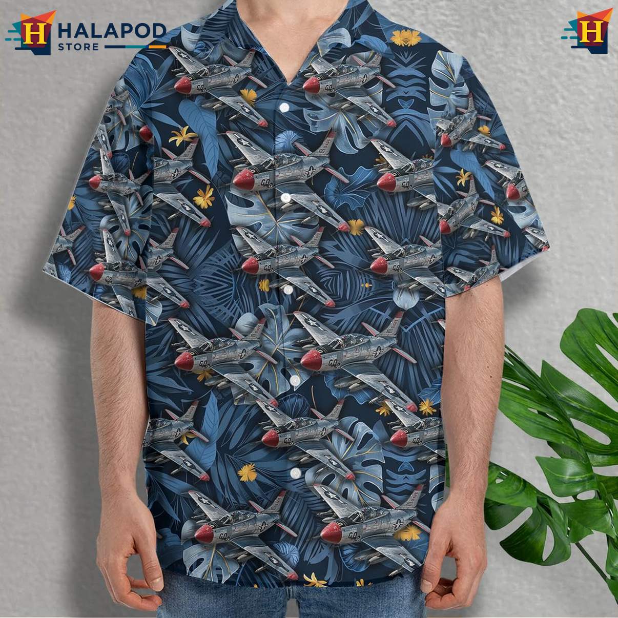 Mens Veteran Military Airplane Shirt Hawaiian Linen Beach Button Down Outfit