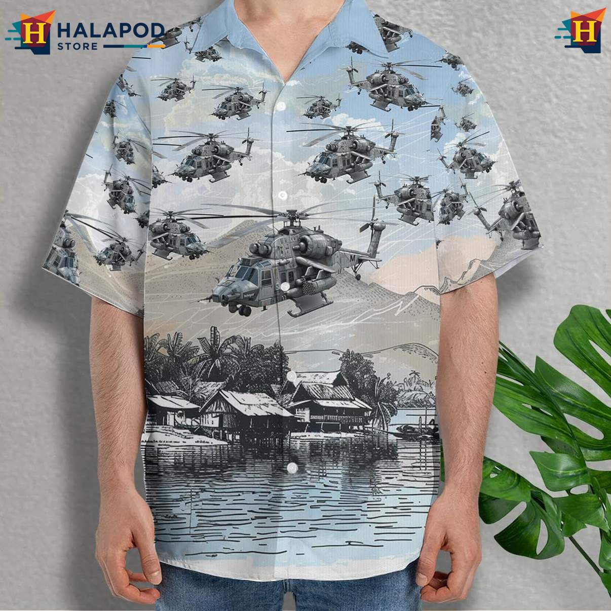 Military Airplane Button Down Shirt Mens Veteran Hawaiian Linen Beach Wear