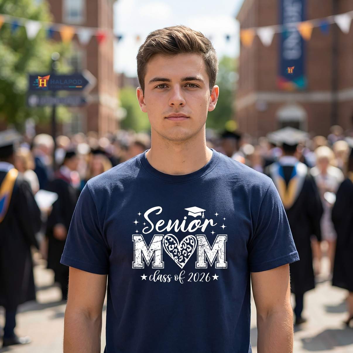 Mom Of A 2026 Graduate Tee Shirt Proud Senior Class Of Graphic Design Lover Womens