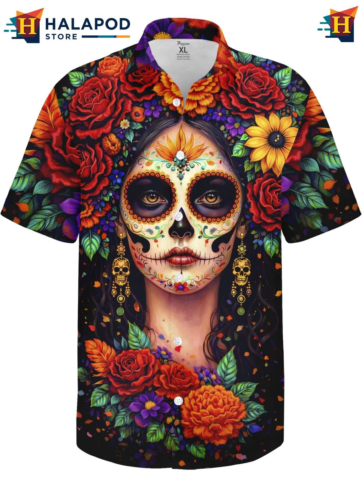 Novelty Short-sleeve button-up shirt Mens Funny Crazy Graphic Button Down Summer Beach Wear