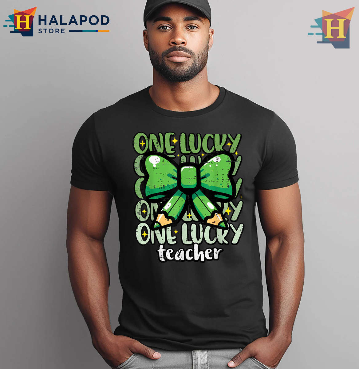 One Lucky Teacher Bow Graphic St Patricks Day Shirts For Ladies