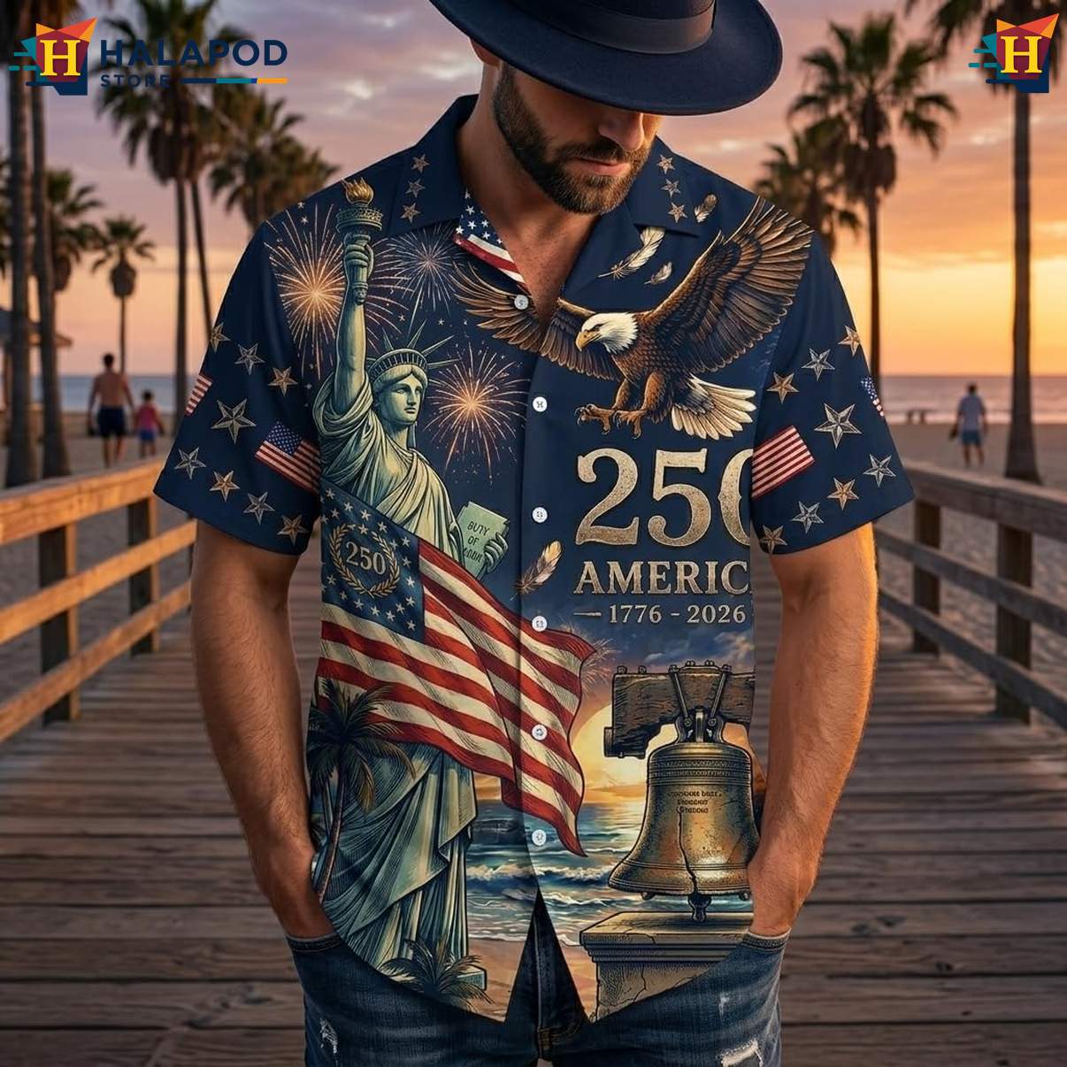 Patriotic 4th Of July Short-sleeve button-up shirt Mens Short Sleeve Button Down Shirts