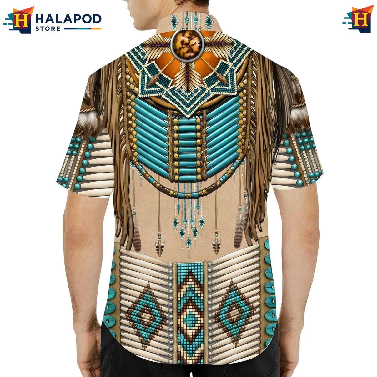 Playful Dolphin Aloha Tee Shirt, Cute Cat Summer Beach Shirt For Men, Tribal Mexican Fiesta Design