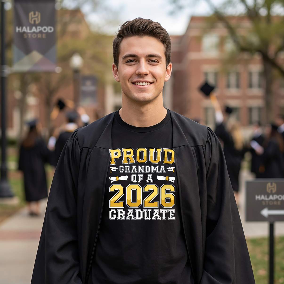 Proud Grandma 2026 Graduate Tee Shirt Class Of Graduation Graphic Design For Mens