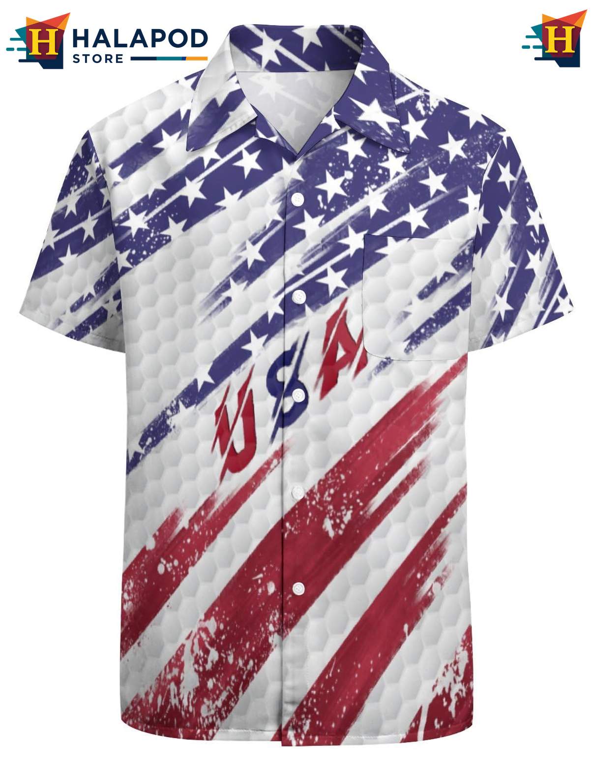Proud Military Aloha Shirt, Patriotic Button Up Shirt With Red White Blue Stripes