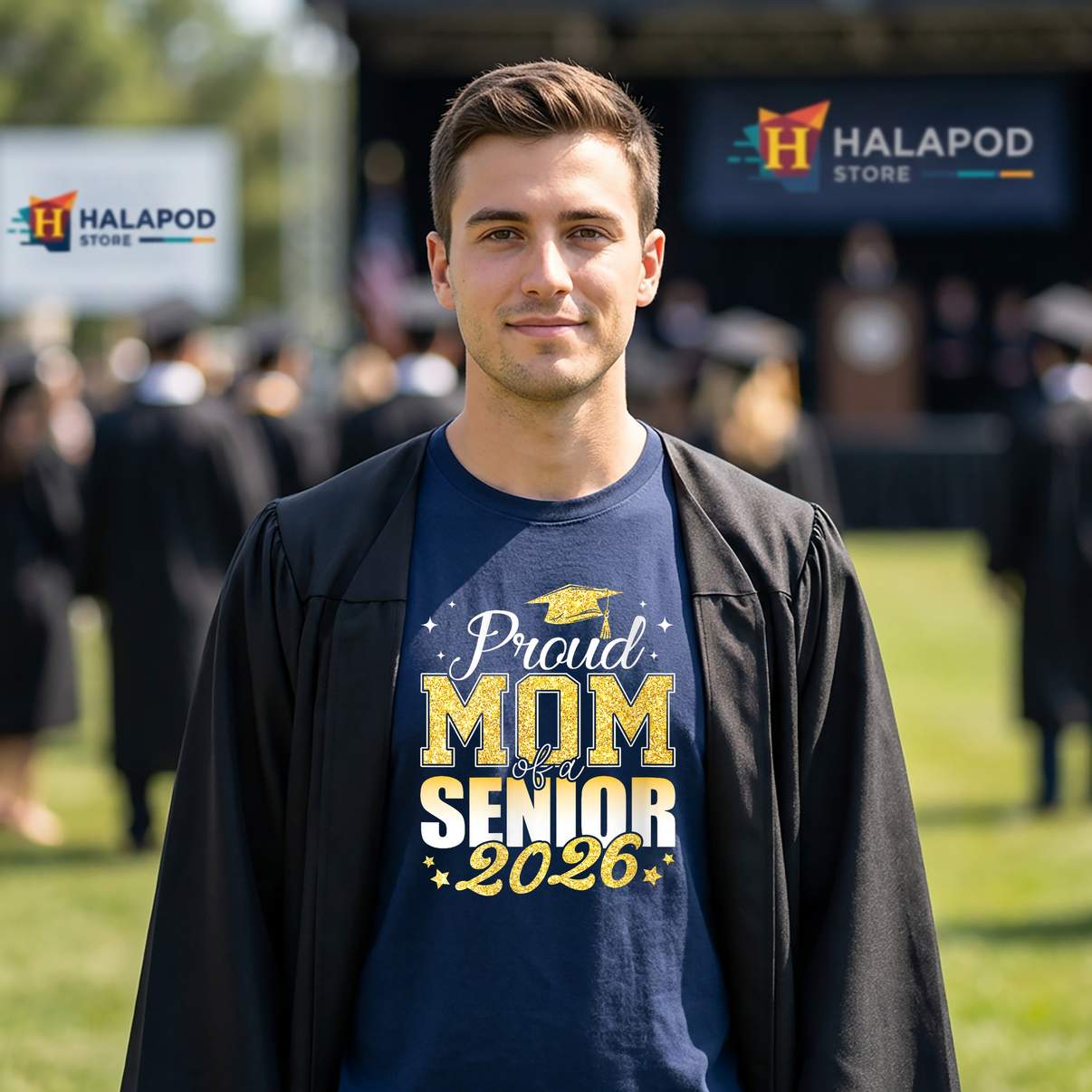 Proud Mom Of A Senior 2026 TShirt Class Of Graduate Graduation Graphic Womens