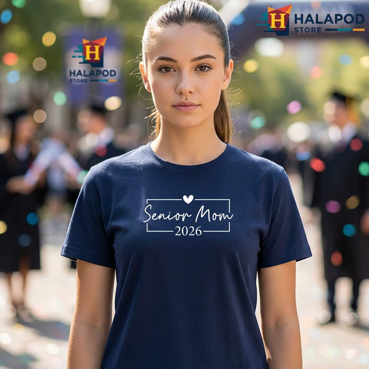 Proud Mom Senior 2026 Graduate Shirt Class Of Family Graphic Design For Womens