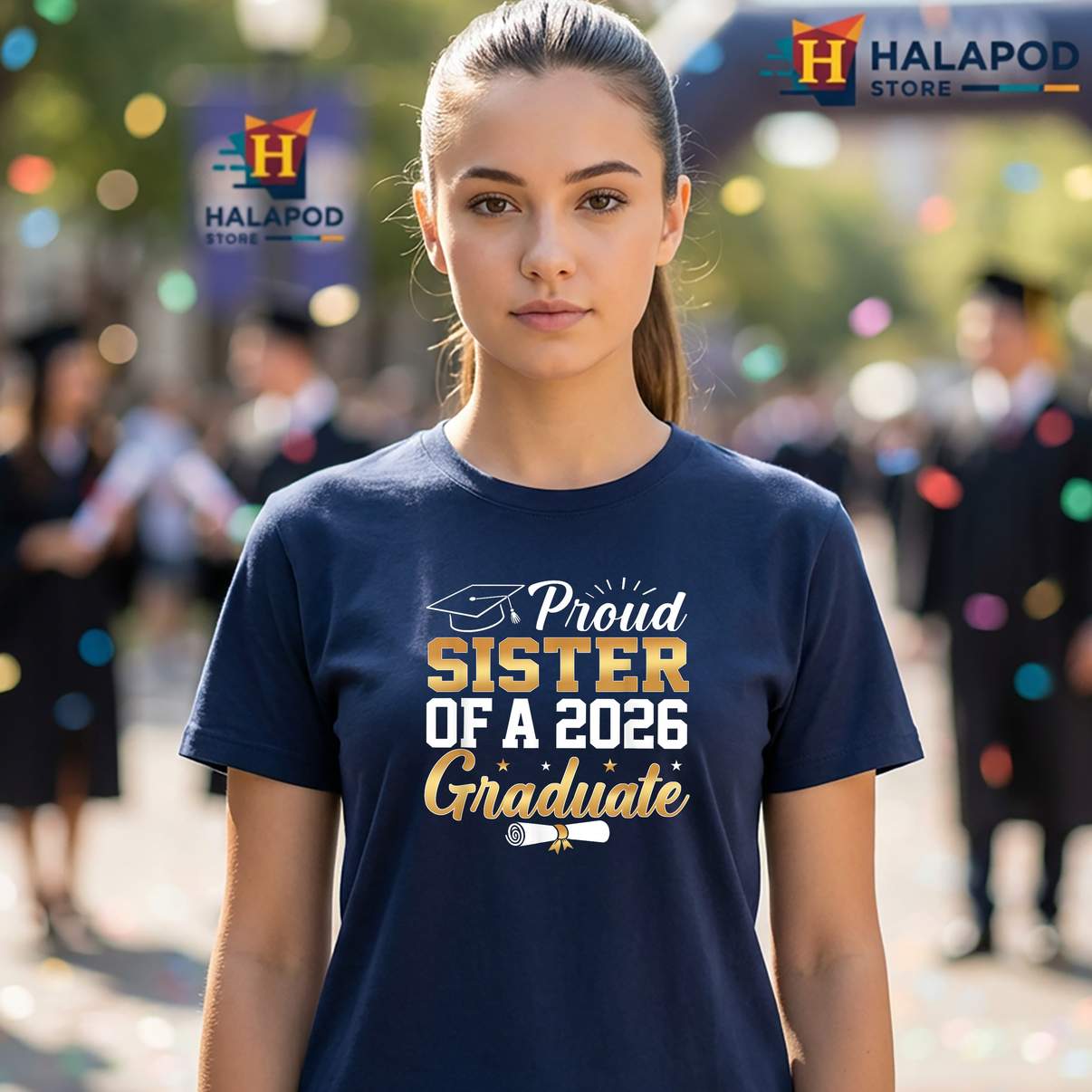 Proud Sister Senior 2026 Tee Shirt Class Of Graduate Graduation Graphic For Womens