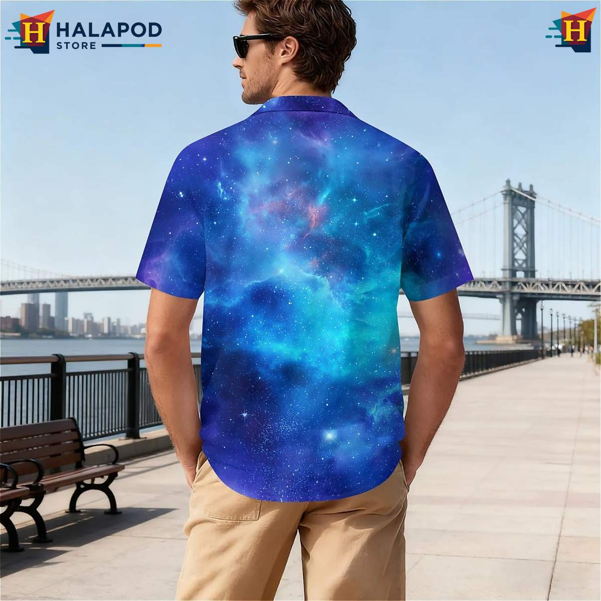 Purple Galaxy Star Space Tropical Shirt Short Sleeve Floral Button Down