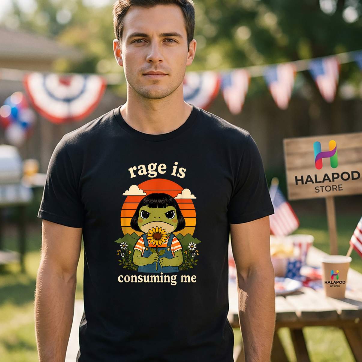 Rage Is Consuming Me Frog Tee Shirt Funny Sarcastic Meme Graphic For Mens