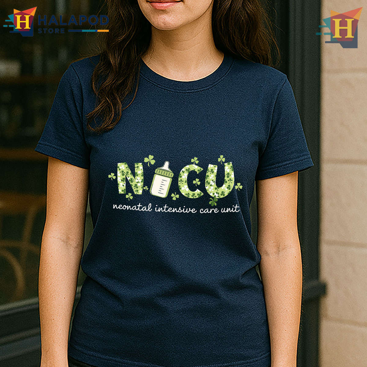 Retro NICU Nurse Clover Women's Saint Patricks Day T Shirts