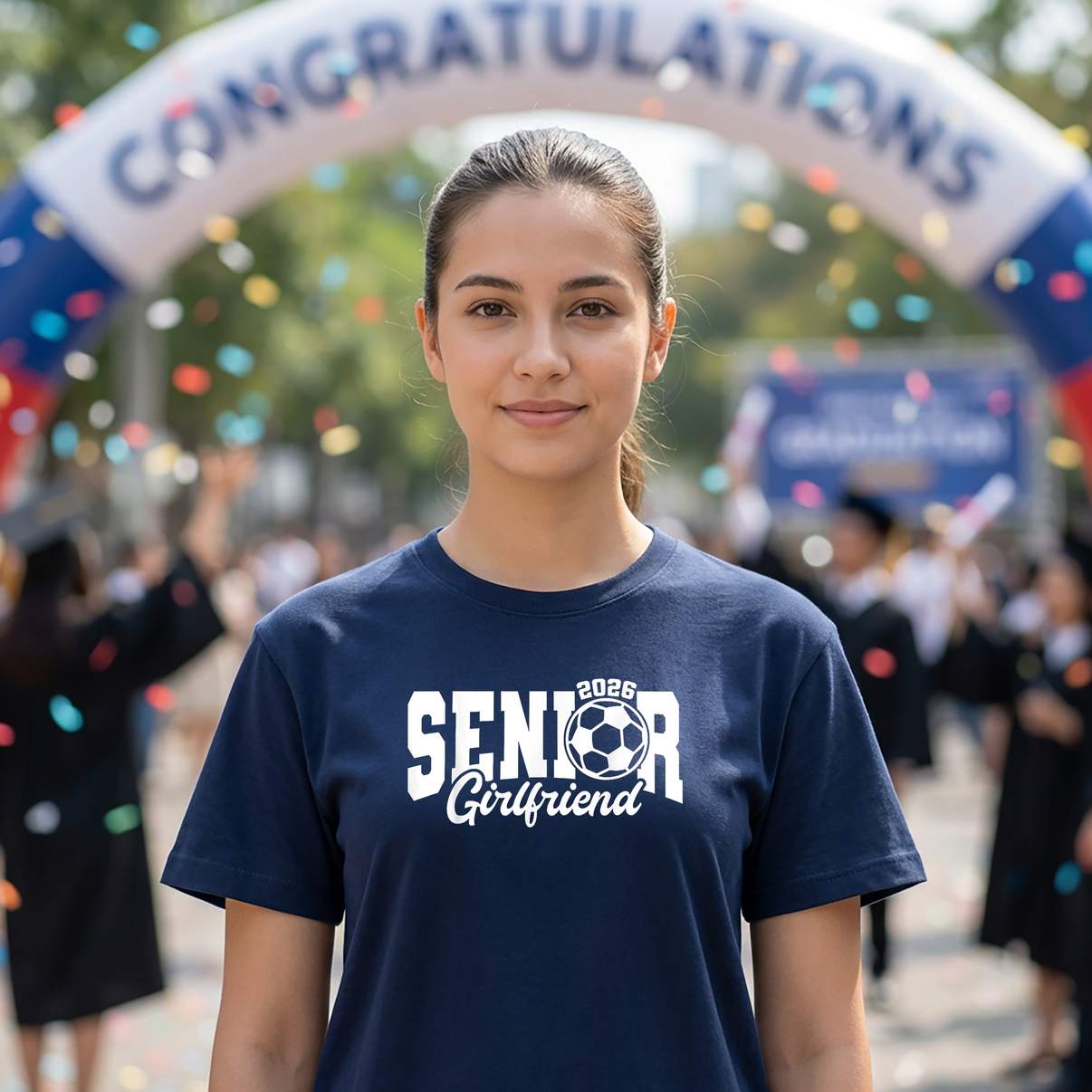 Senior Girlfriend Soccer 2026 Tee Shirt Class Of Graduation Graphic Design Womens
