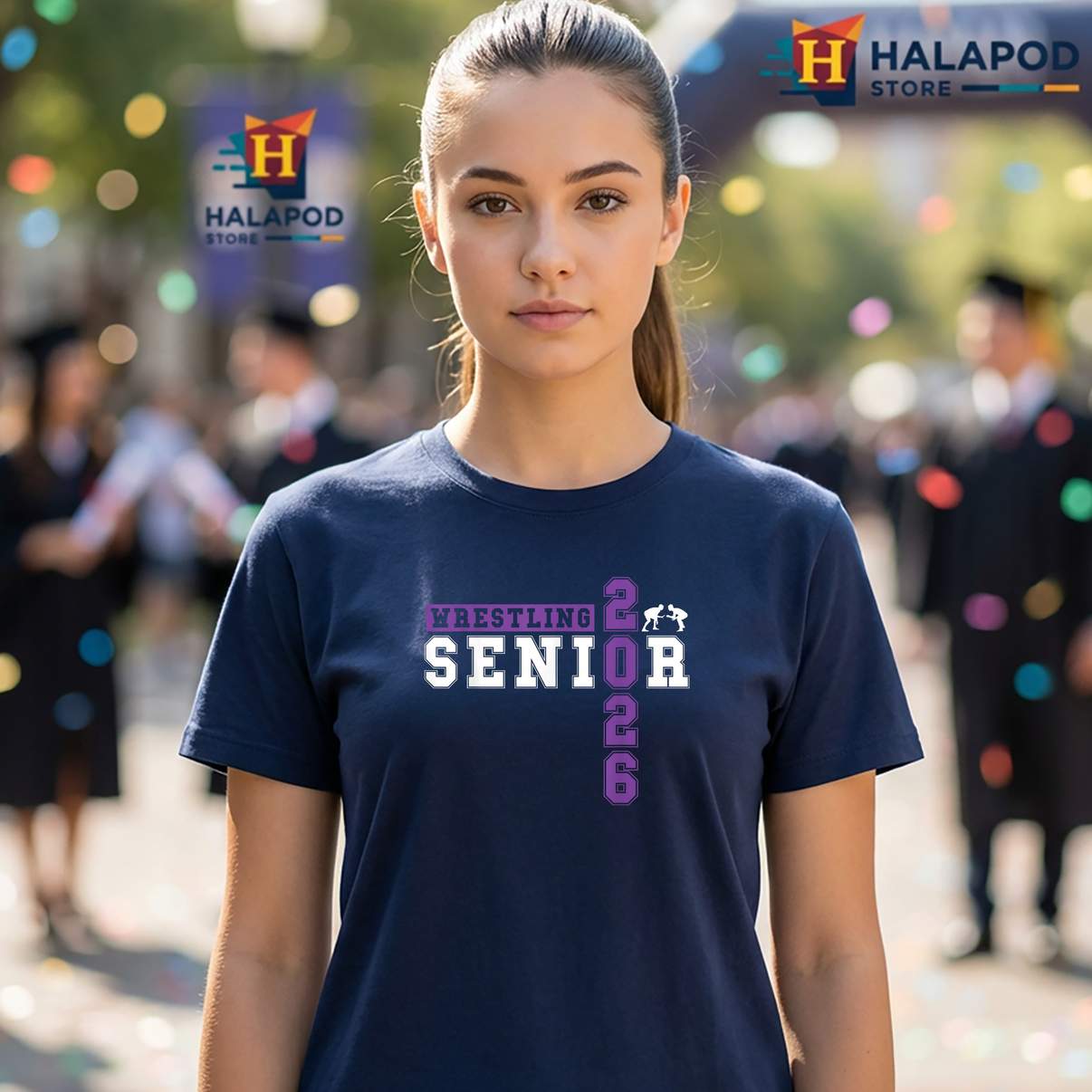 Senior Night Wrestling 2026 Tee Shirt Class Of Graduation Sports Fan Graphic Mens