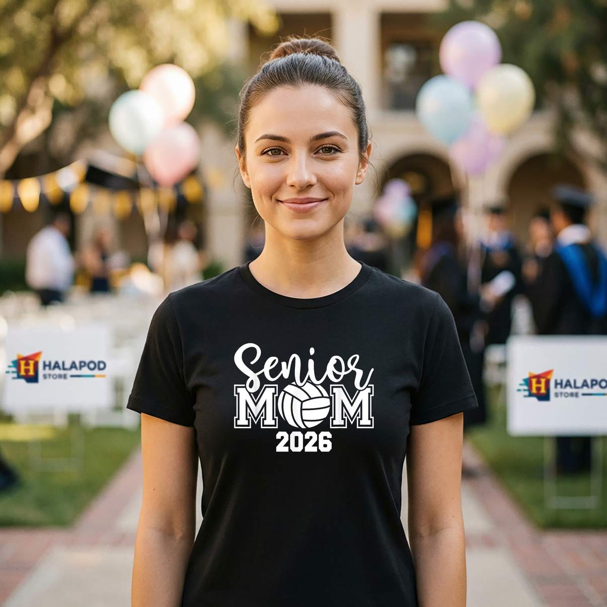 Senior Volleyball Mom 2026 TShirt Proud Class Of Graduation Graphic For Womens