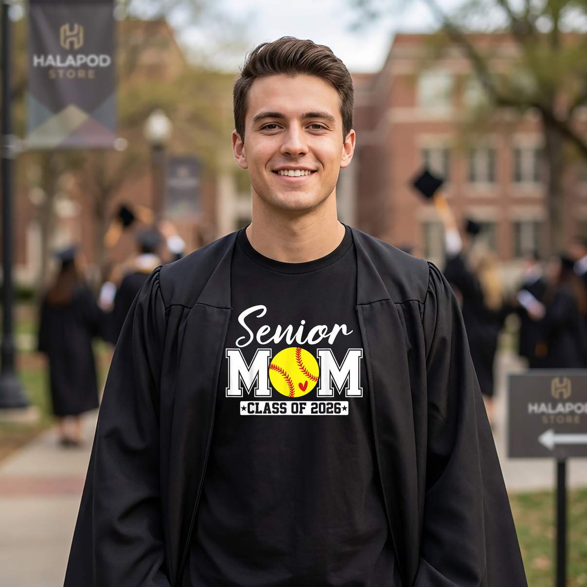 Softball Mom Class Of 2026 Tee Shirt Senior Graduation Graphic Design Lover Womens