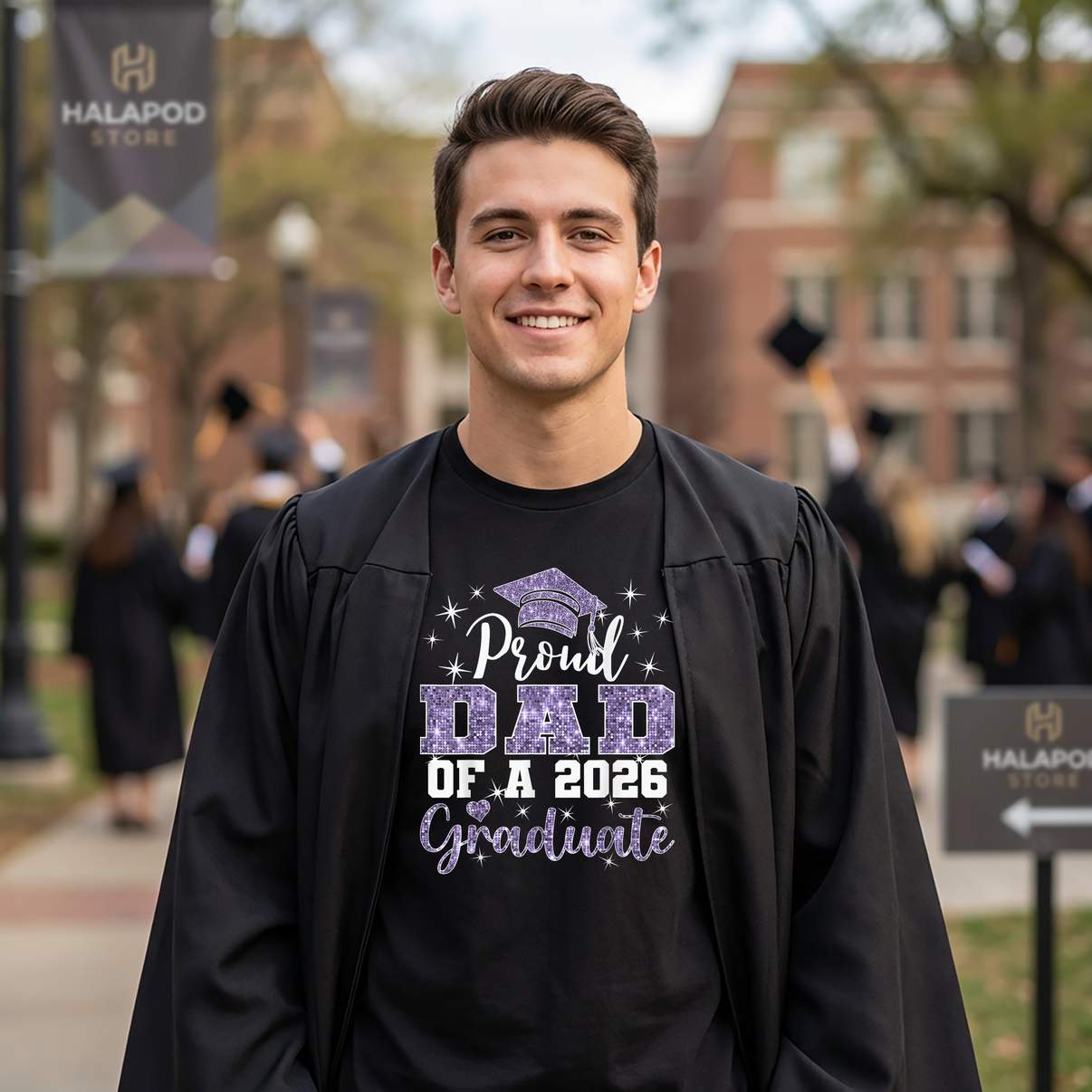 Super Proud Dad 2026 T-Shirt Senior Graduate Graduation Family Graphic For Mens