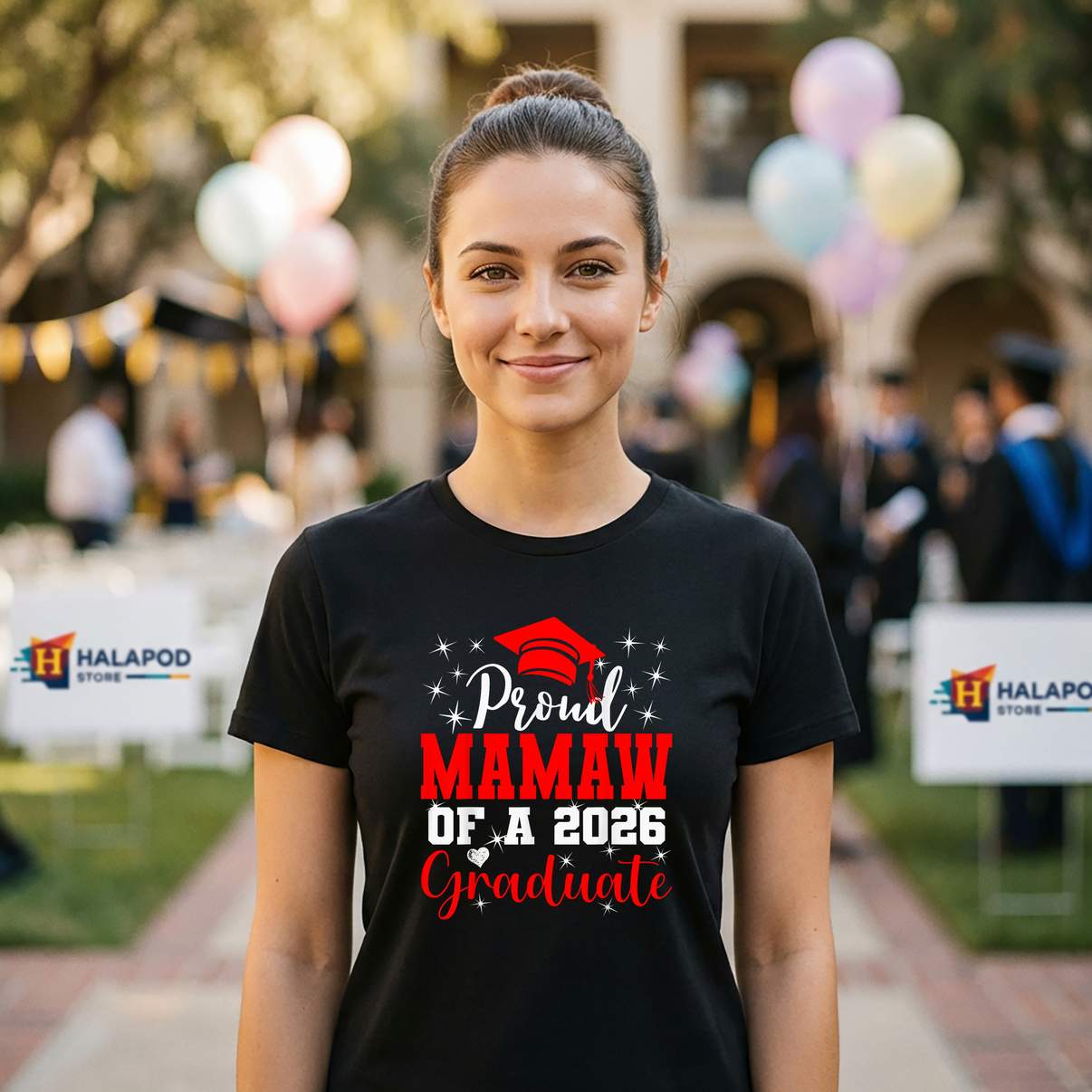 Super Proud Mamaw 2026 Tee Shirt Senior Graduate Graduation Family Graphic Womens