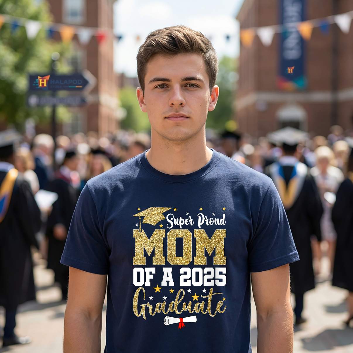 Super Proud Mom Class Of 2026 T-Shirt Senior Graduate Graduation Graphic Womens
