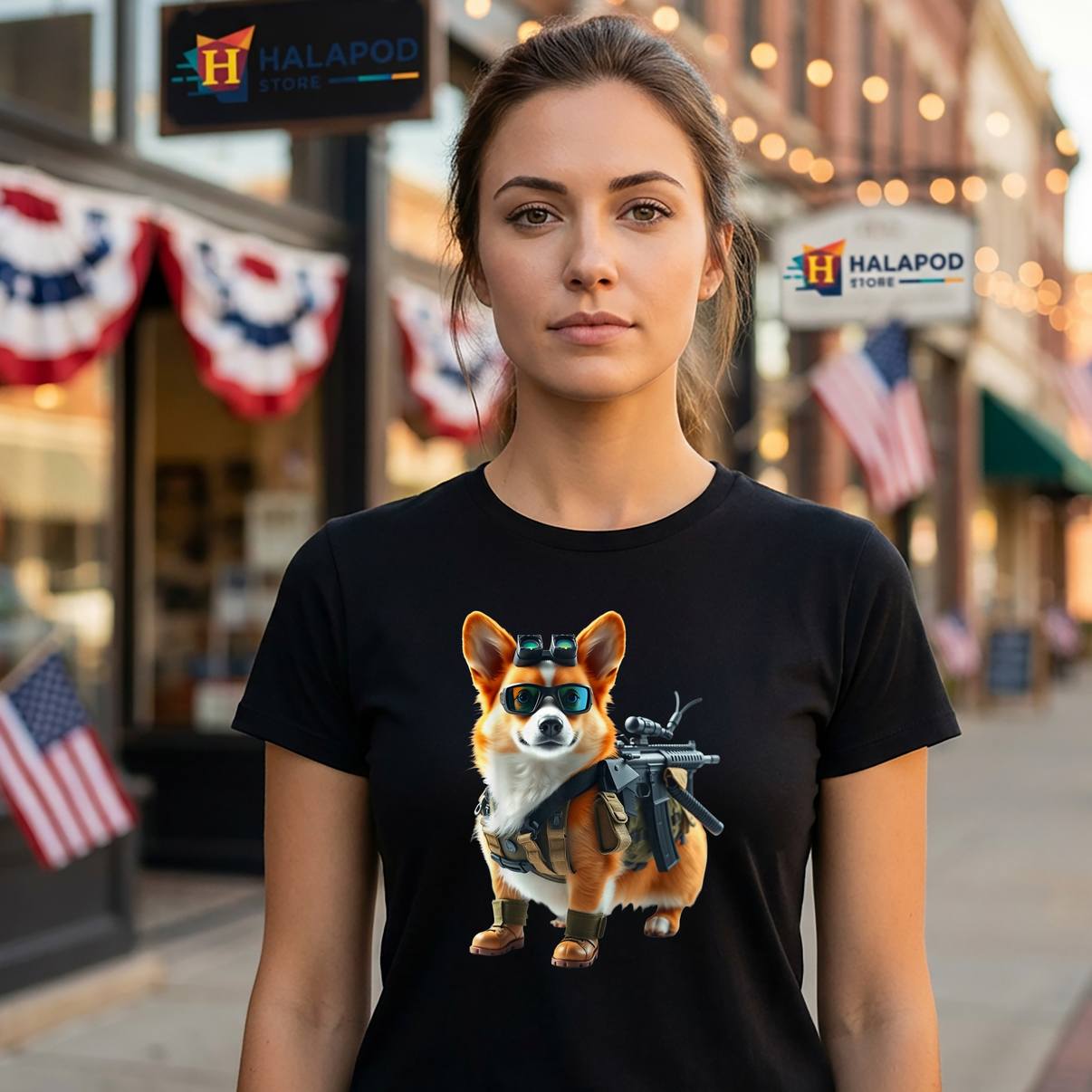 Tactical Corgi Humor Fan TShirt Dog Lovers Graphic Design Apparel For Mens