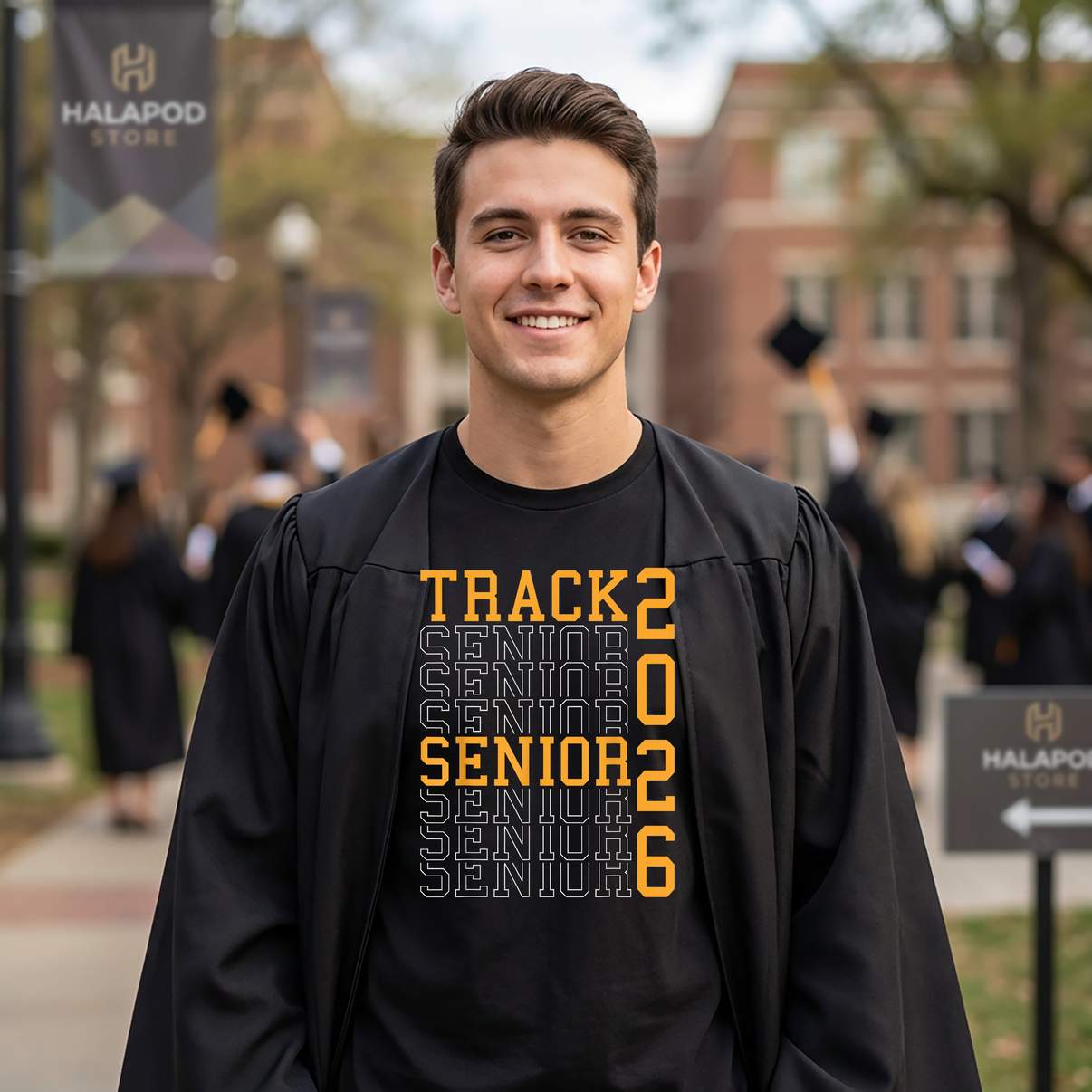 Track Senior Night Class Of 2026 Shirt Graduation Sports Fan Graphic For Mens