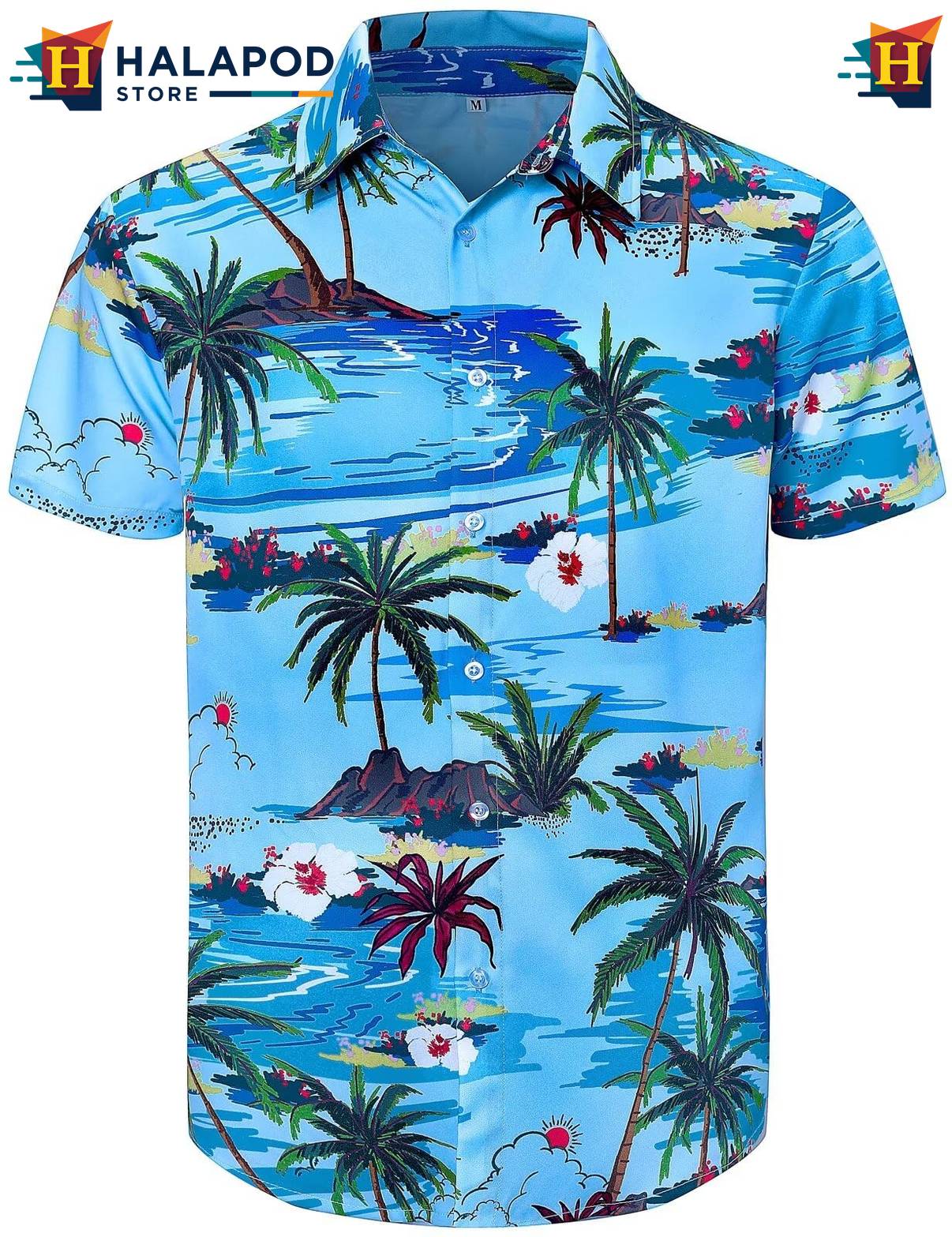 Tropical Beach Hawaiian Shirt Mens Aloha Button Down Short Sleeve Outfits