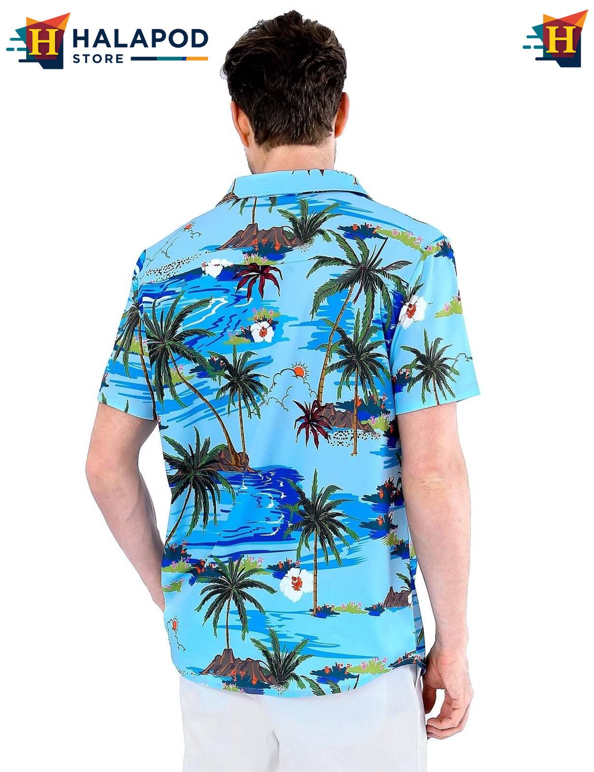 Tropical Beach Aloha Shirt Mens Aloha Button Down Short Sleeve Outfits