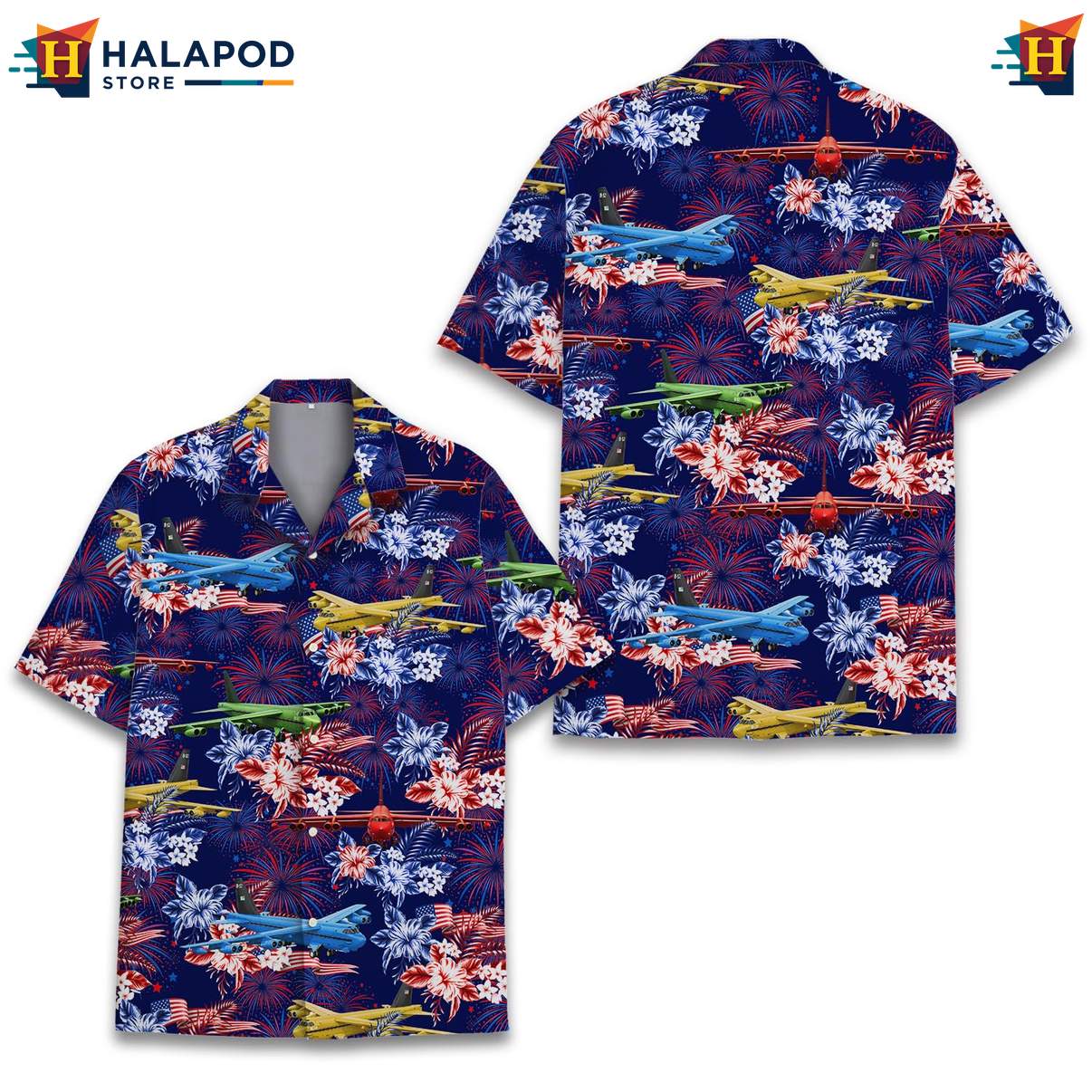 Tropical Patriotic Tropical Shirt For Men, 4th Of July Button Down Shirt