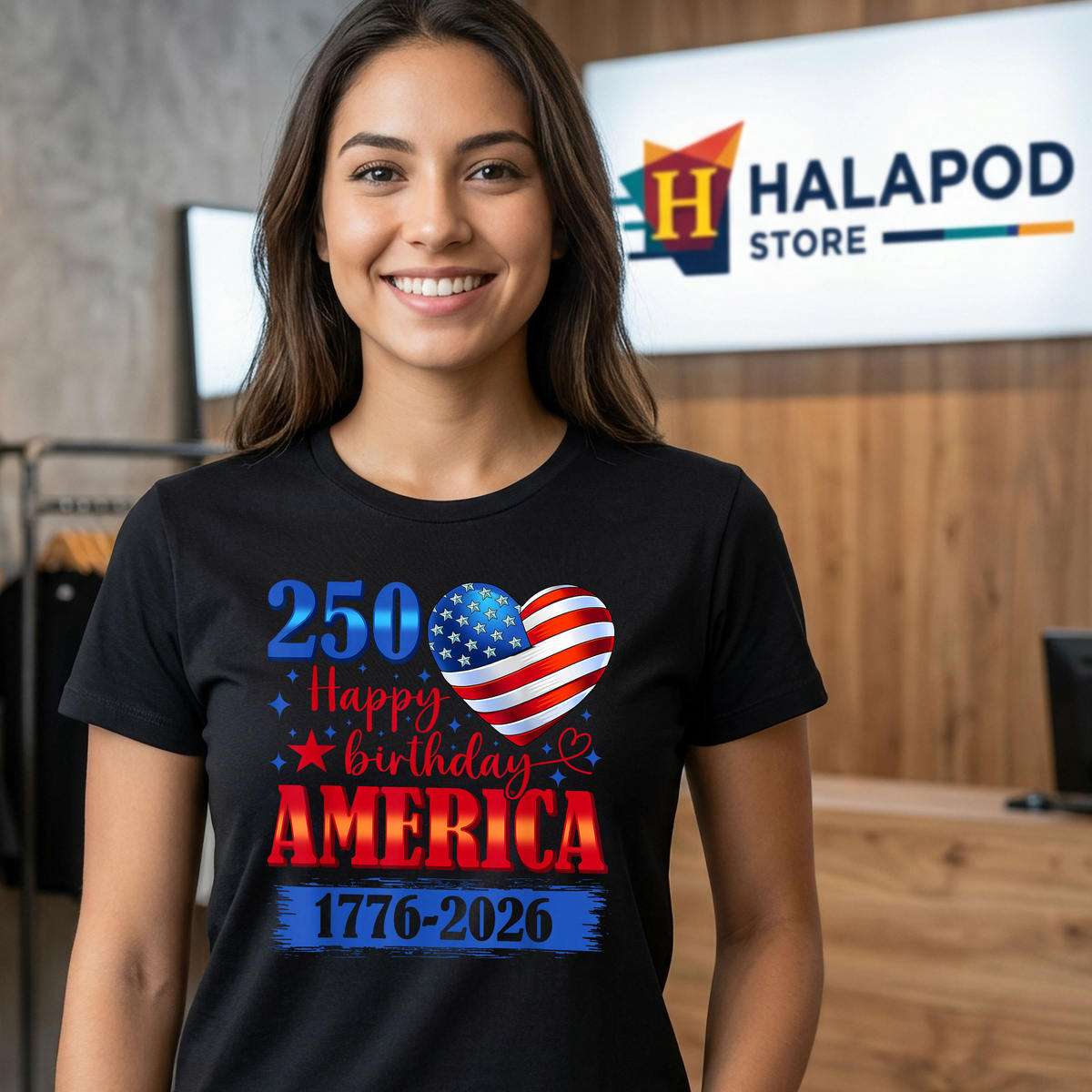 USA Hearts July 4th 250th Birthday Shirt 2026 1776 250 Years Patriotic Gear