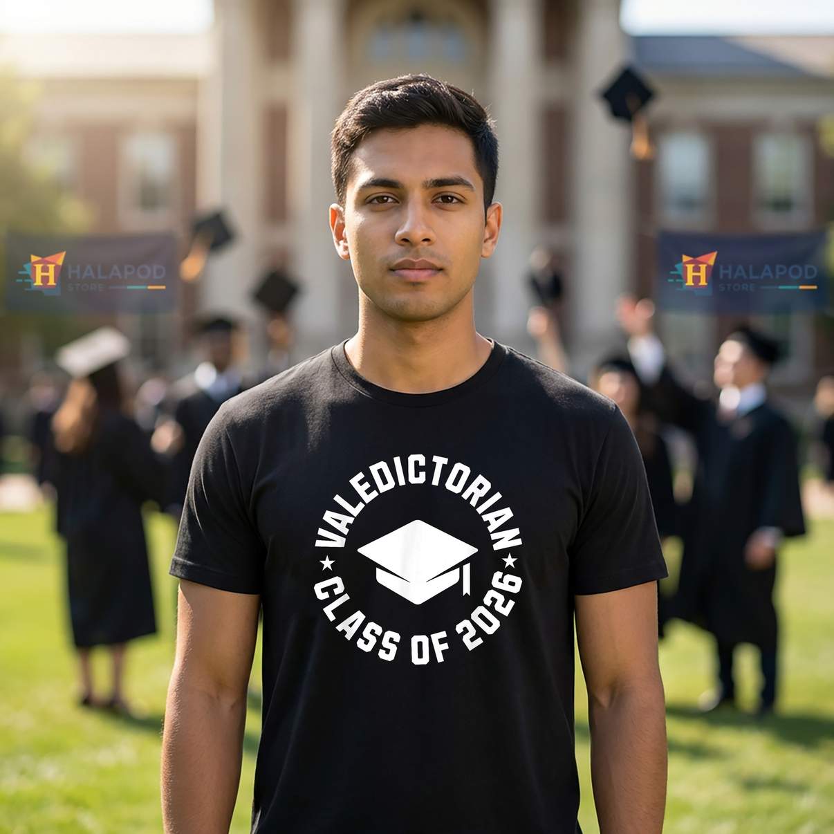 Valedictorian Class Of 2026 TShirt Graduation Day Academic Graphic Design Mens