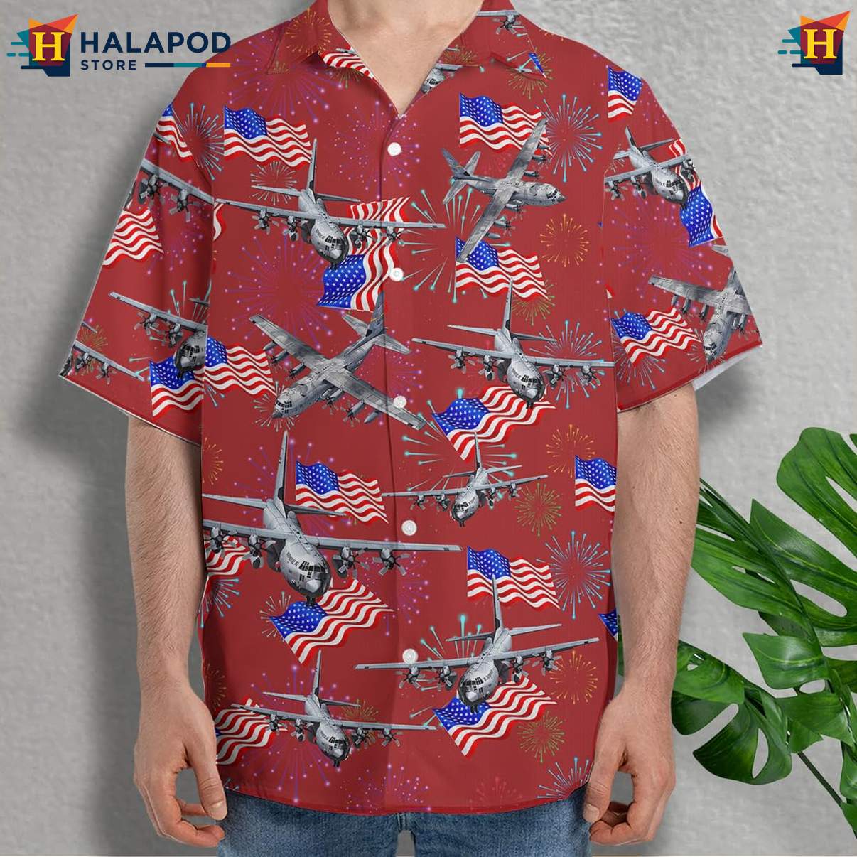 Veteran Military Airplane Casual Shirt Mens Hawaiian Linen Button Down Tops