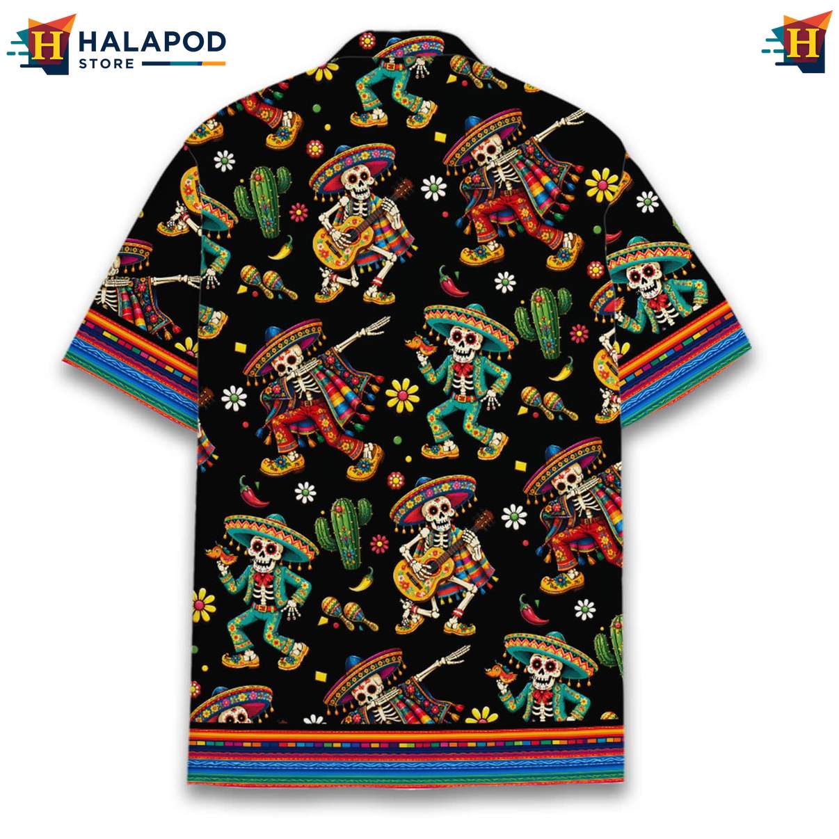 Vintage Skeleton Short-sleeve button-up shirt, Festive Cat Aloha Shirt For Summer Beach Parties