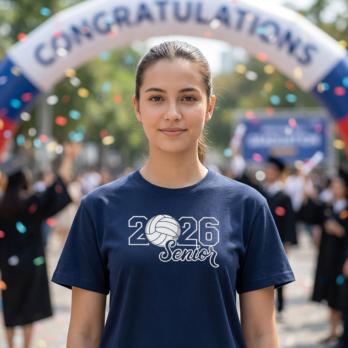 Volleyball Mom High School Graduation TShirt 2026 Senior Outfit Pro Fan Gear