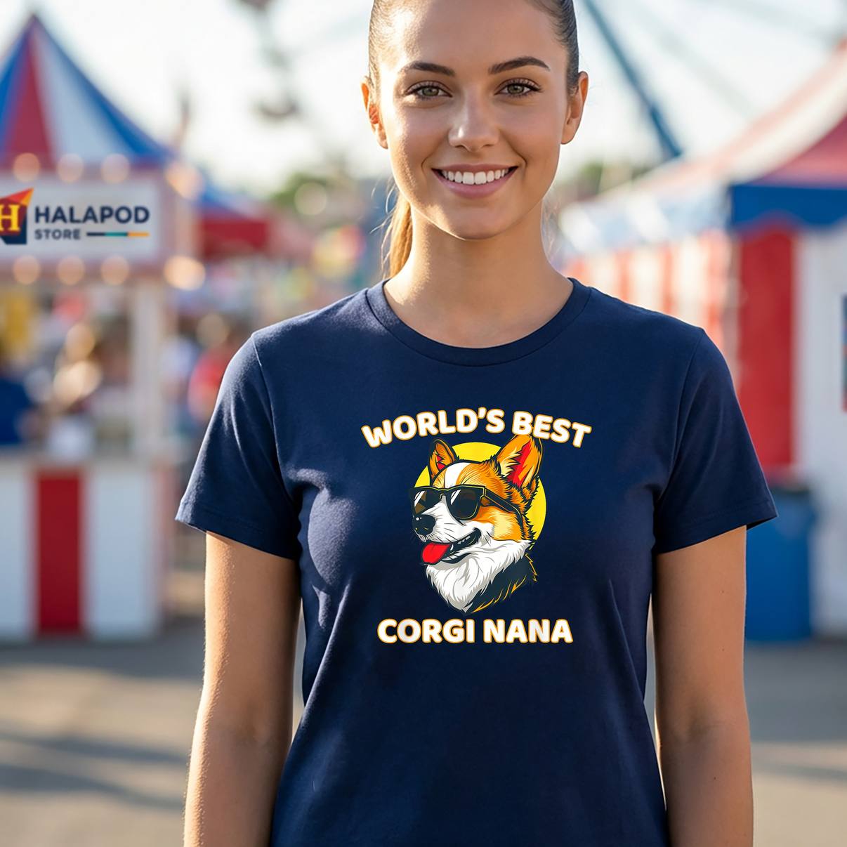 Worlds Best Corgi Grandma Nana T-Shirt Funny Dog Lover Graphic Apparel Mens