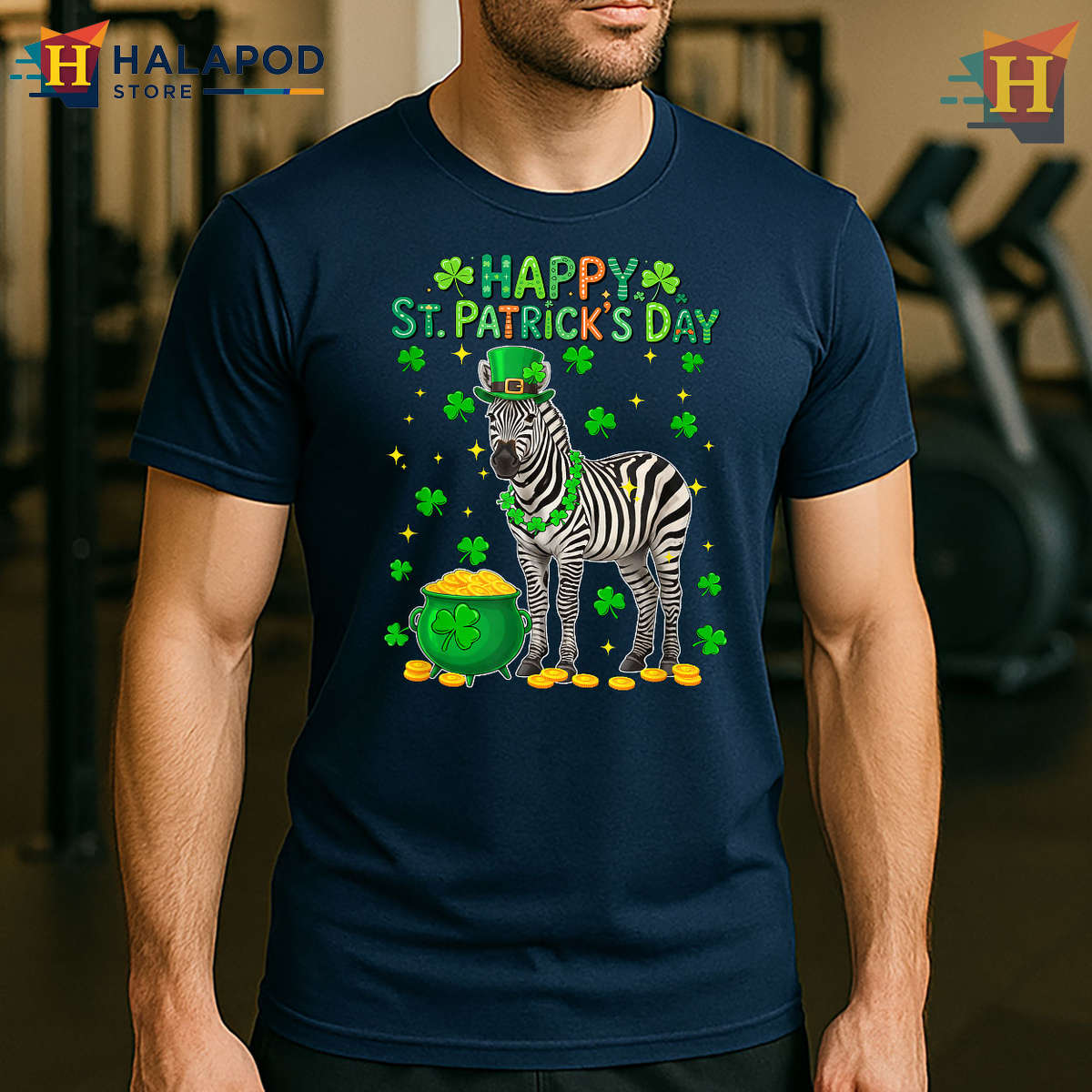 Zebra Shamrocks Kids Graphic St Patrick's Day T Shirts