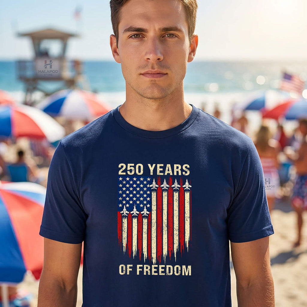 250 Years Freedom USA Patriotic Shirt 250th Anniversary 4th July Graphic