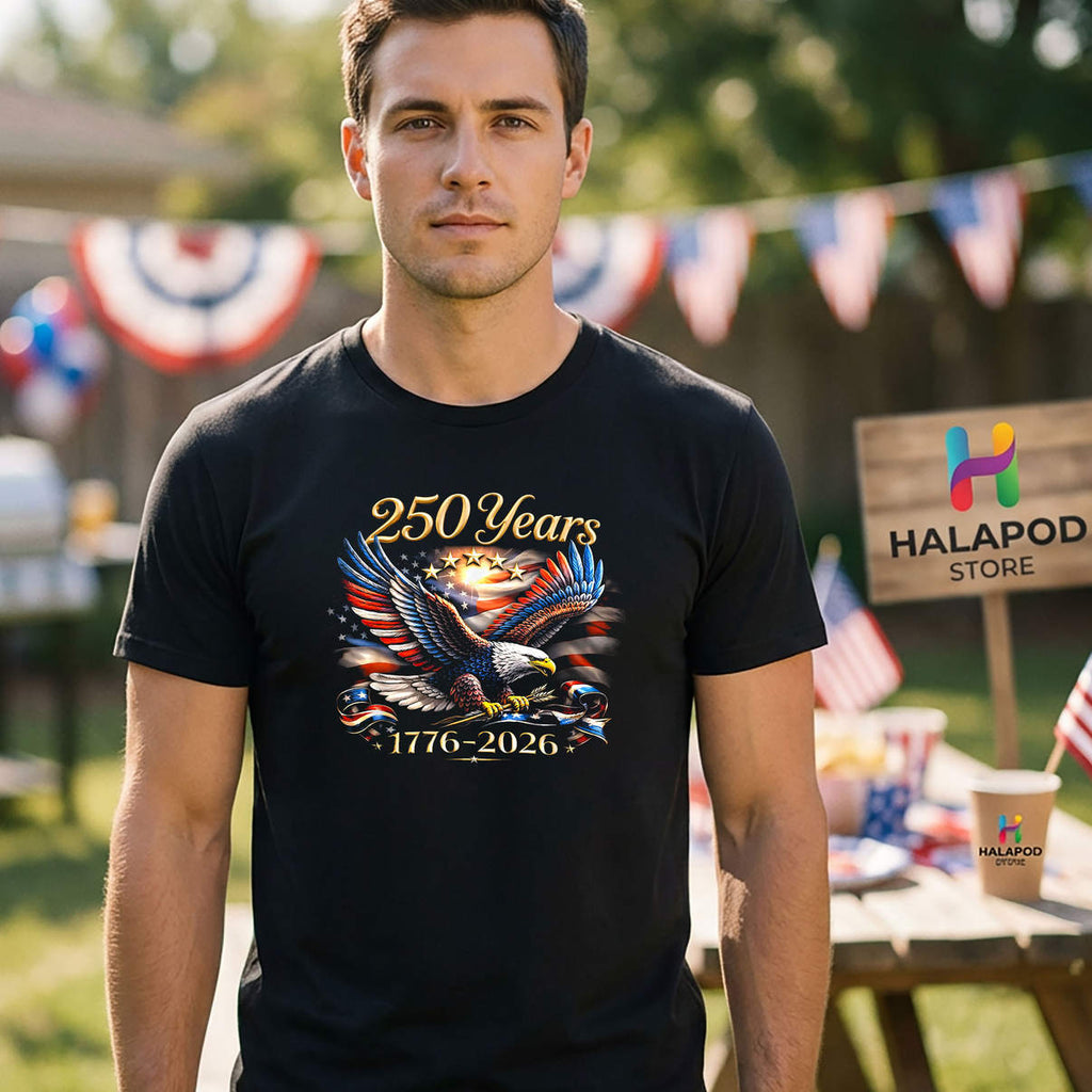 250th Anniversary America US Flag Shirt 250 Years 4th Of July Graphic Mens