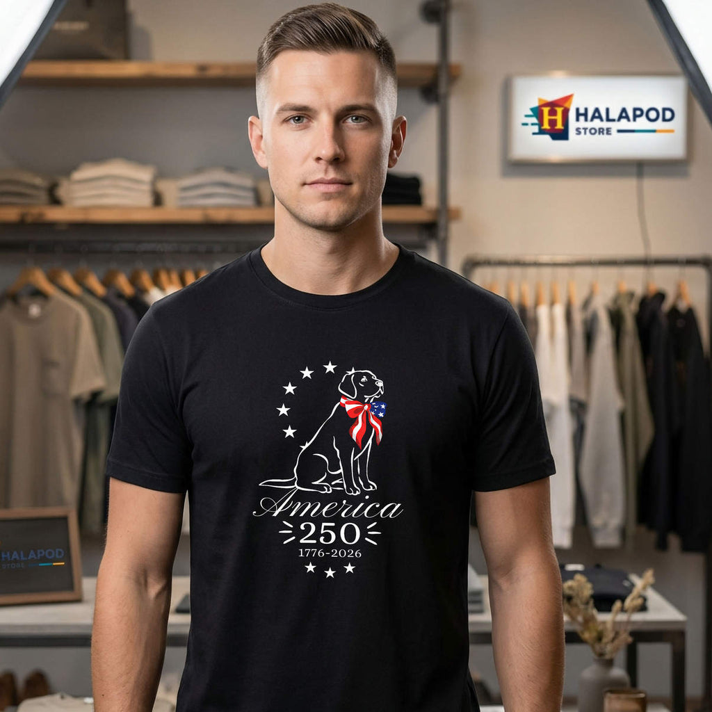 250th Anniversary Labrador Retriever Shirt America Patriotic Graphic Casual Mens