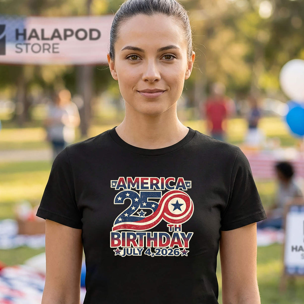 250th Birthday July 4th USA Shirt 1776 2026 Anniversary Patriotic Graphic