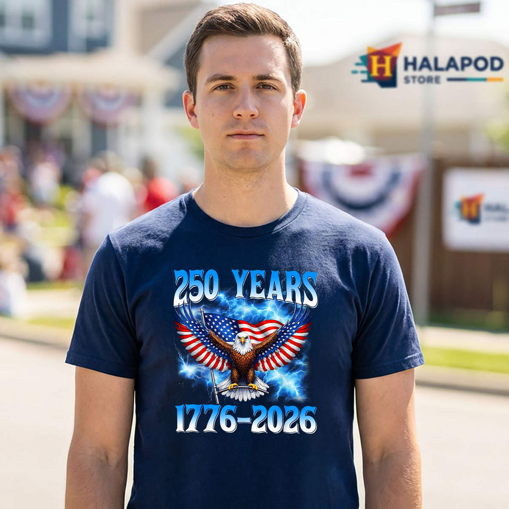 4th July American 250 Years USA Shirt 250th Anniversary Patriotic Graphic