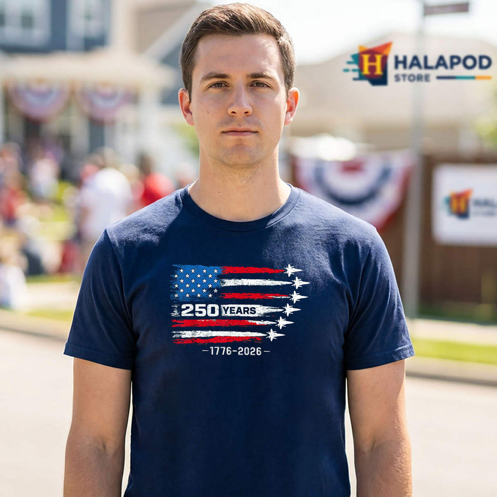 4th July Patriotic 250th USA Shirt 250 Years American Anniversary Graphic