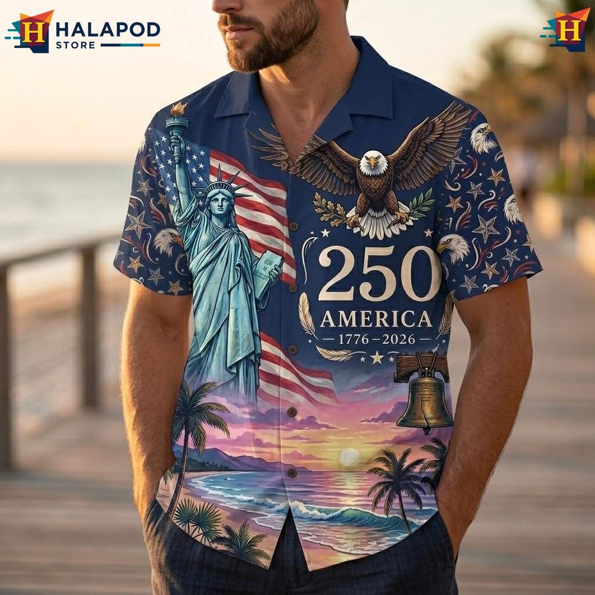 4th Of July Short Sleeve Short-sleeve button-up shirt Mens Button Down Beachwear Outfit