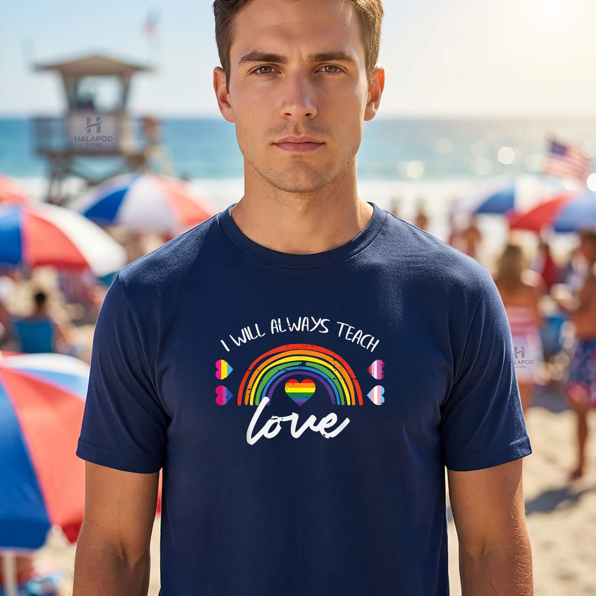 Always Teach Love LGBT T-Shirt Gay Pride Month Ally Rainbow Teacher Graphic Men