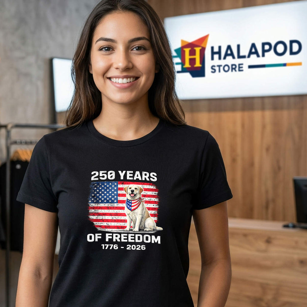 America 250 Years Labrador Retriever Shirt Patriotic Anniversary Graphic Mens