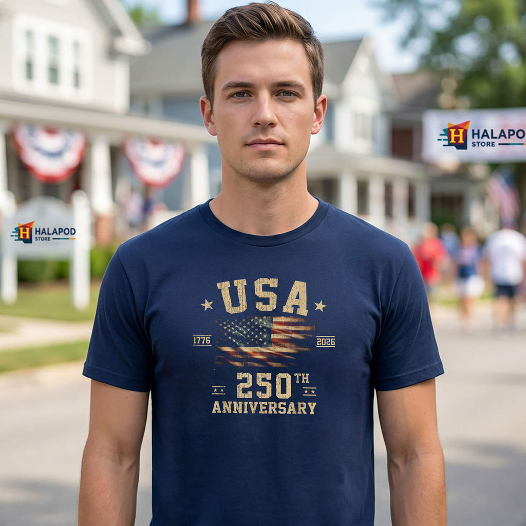 America US Flag Patriotic 250th Shirt Anniversary USA 4th Of July Graphic