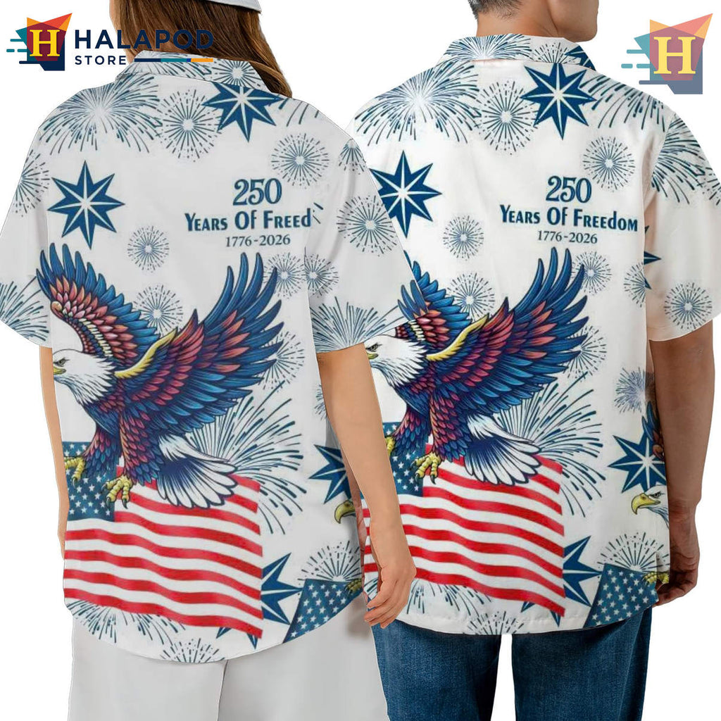 American 250th Hawaiian Shirt Funny Tropical Floral Beach Vacation Mens Shirt