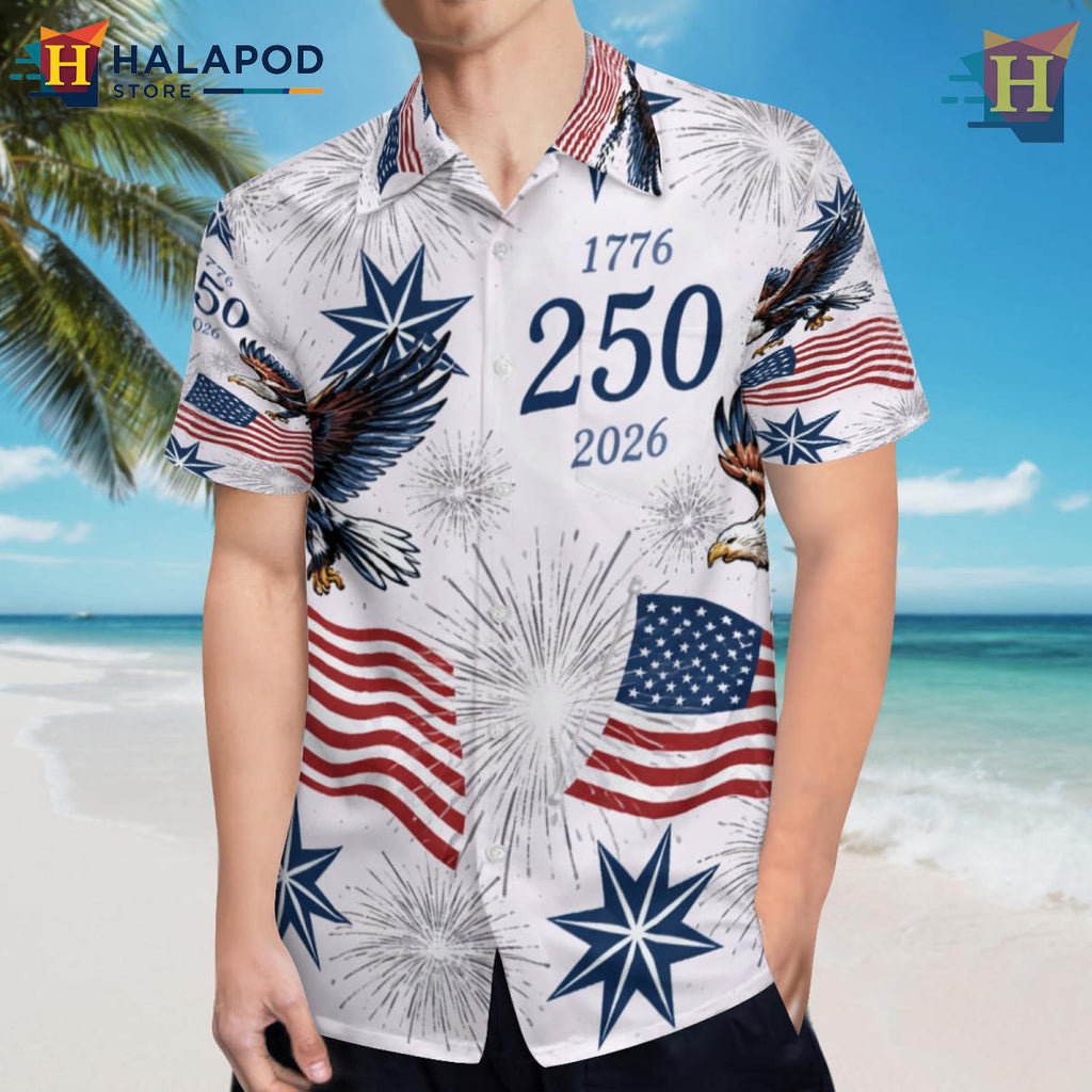 American Art Print 250th Hawaiian Shirt 2026 Patriotic Independence Fan Gear