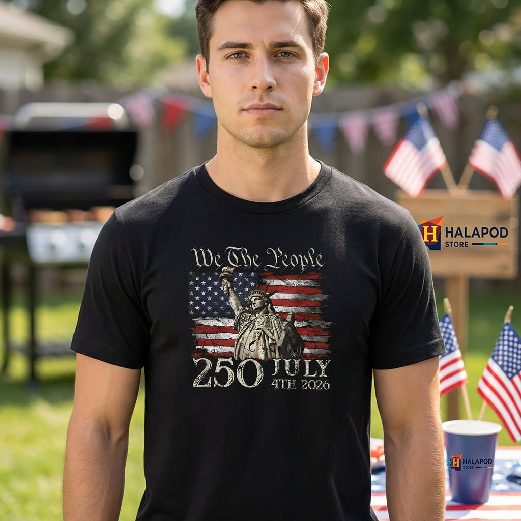 American USA Flag 250th Anniversary Shirt 2026 Fourth Of July US Fan Apparel
