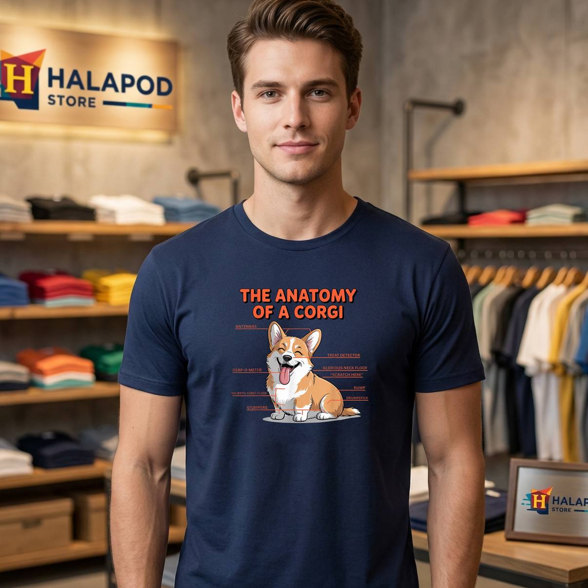 Anatomy Of A Corgi Owner Tee Shirt Cute Dog Trainer Funny Pet Graphic For Men