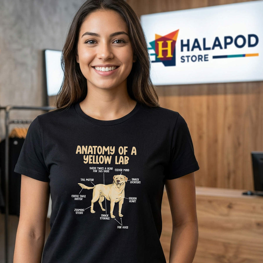 Anatomy Of A Yellow Lab Retriever Shirt Funny Labrador Dog Casual Graphic Mens